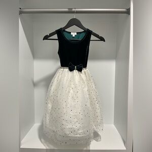 Biscotti collezioni emerald green Velvet and Tulle embellished Dress sparkly 7